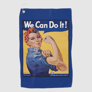 Rosie the Riveter: Strong Women Female Empowerment Golf Towel