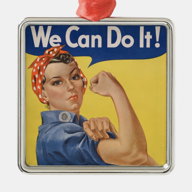 Rosie the Riveter: Strong Women Female Empowerment Metal Tree Decoration (Front)