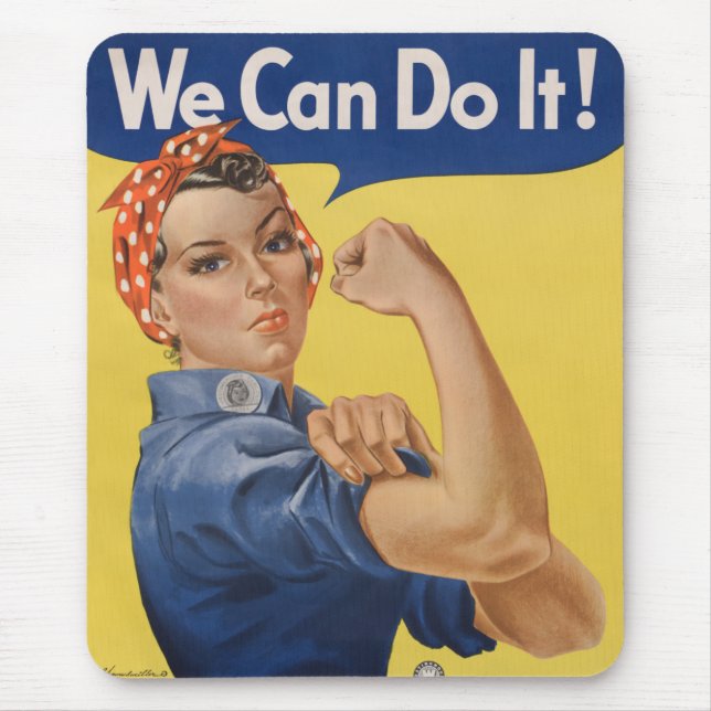 Rosie the Riveter: Strong Women Female Empowerment Mouse Mat (Front)