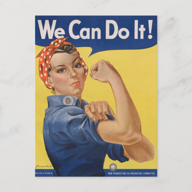 Rosie the Riveter: Strong Women Female Empowerment Postcard (Front)