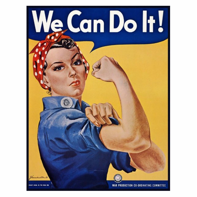 Rosie the Riveter: Strong Women Female Empowerment Standing Photo Sculpture (Front)