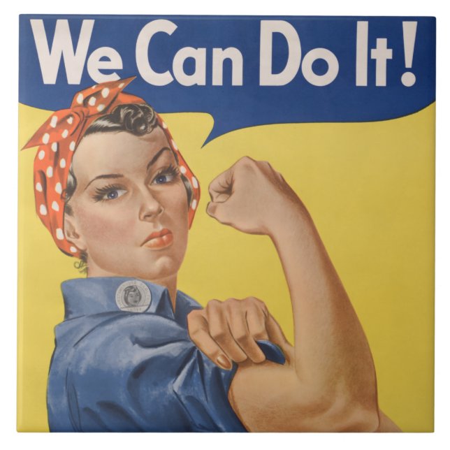 Rosie the Riveter: Strong Women Female Empowerment Tile (Front)