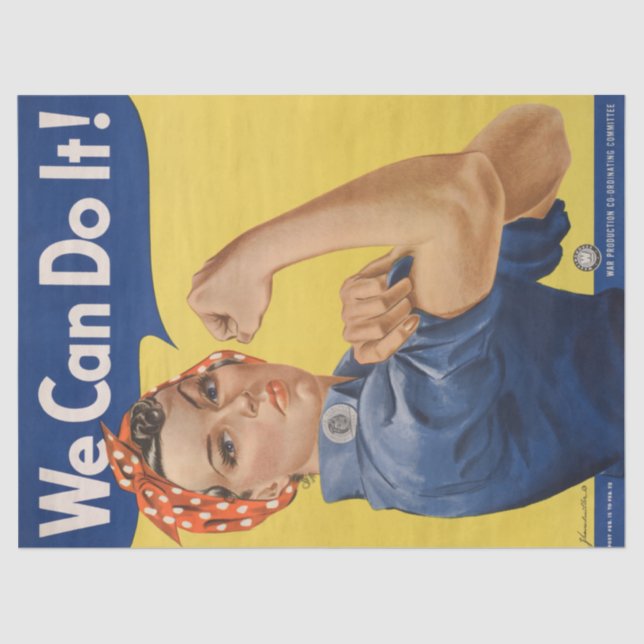 Rosie the Riveter: Strong Women Female Empowerment Tissue Paper (Front)