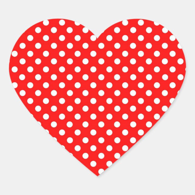 Rosie The Riveter Style Fashion Polka Dots Heart Sticker (Front)