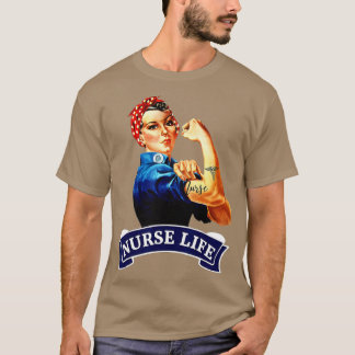Rosie the Riveter Vintage Retro Nurse Life  RN Gif T-Shirt