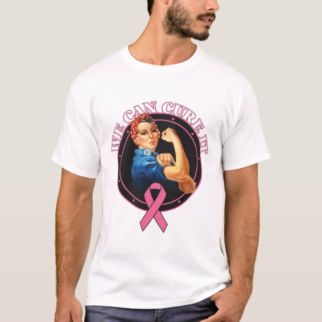 Rosie The Riveter We Can Cure It Breast Cancer T-Shirt (Front)