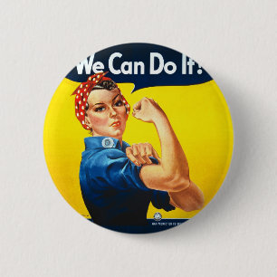 Rosie the Riveter "We Can Do It!" 6 Cm Round Badge