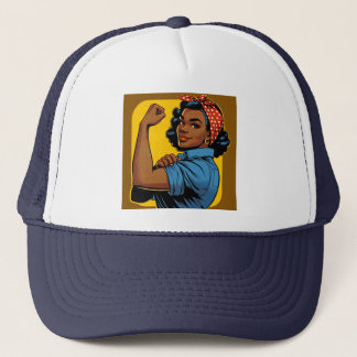 Rosie the Riveter We Can Do It! African American Trucker Hat