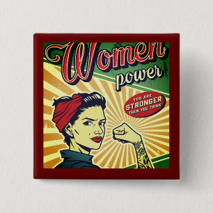 Rosie The Riveter We Can Do it Button