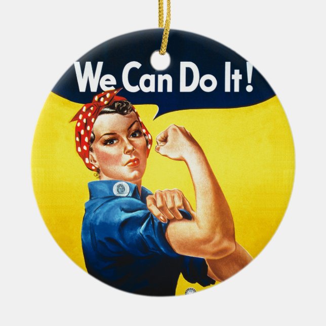 Rosie the Riveter – “We Can Do It!” Ceramic Tree Decoration (Front)