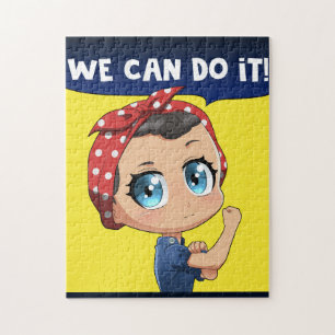 Rosie the Riveter  We Can Do It Chibi Girl Anime Jigsaw Puzzle