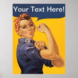 Rosie the Riveter We Can Do It! Customisable Text Poster