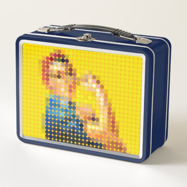 Rosie the Riveter "We Can Do It!" pixeldot Metal Lunch Box (Front)