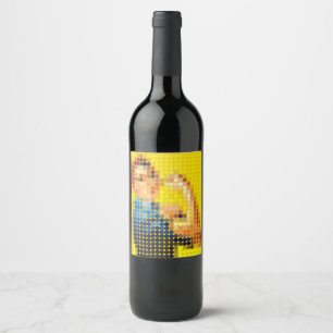 Rosie the Riveter "We Can Do It!" pixeldot Wine Label