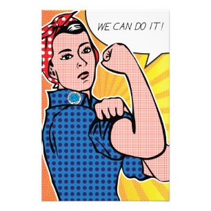 Rosie the Riveter We Can Do It! Pop Art Polka Dots Photo Print
