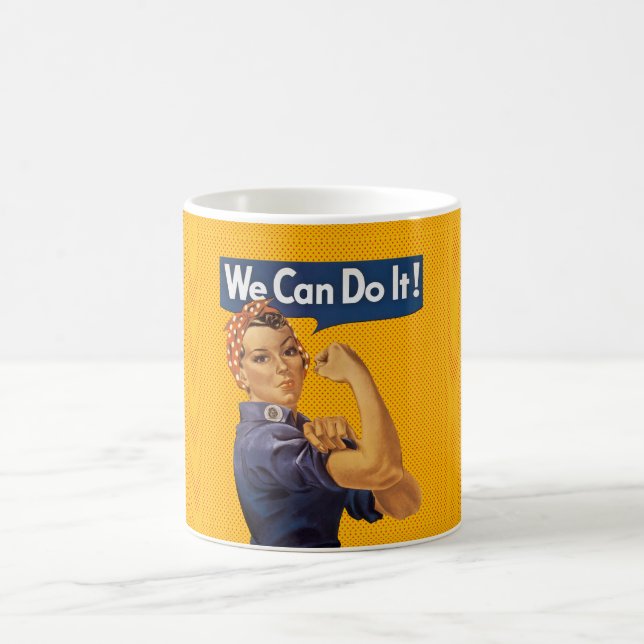 Rosie the Riveter We Can Do It Red Polka Dots Coffee Mug (Center)