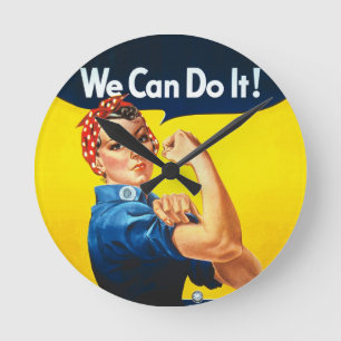 Rosie the Riveter – “We Can Do It!” Round Clock