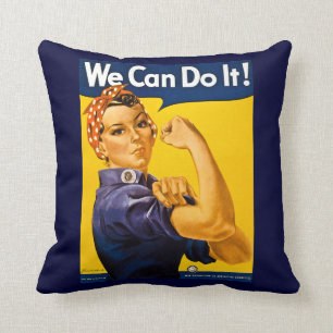 Rosie the Riveter We Can Do It Vintage Cushion