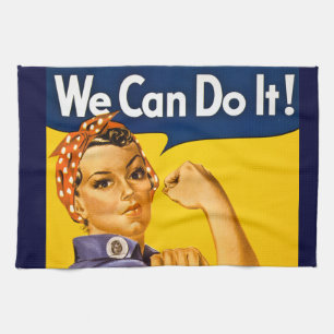 Rosie the Riveter We Can Do It Vintage Tea Towel