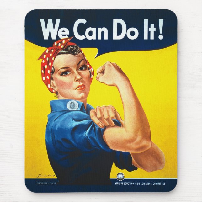 Rosie the Riveter We Can Do It World War Two Mouse Mat (Front)