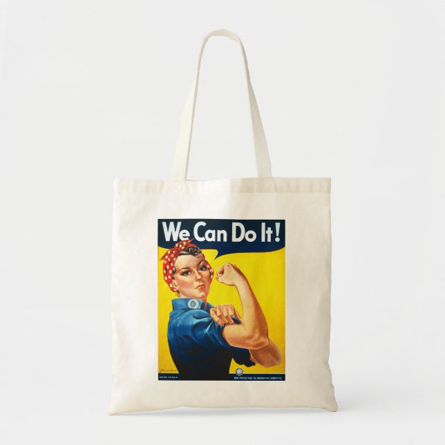 Rosie the Riveter We Can Do It World War Two Tote Bag (Front)
