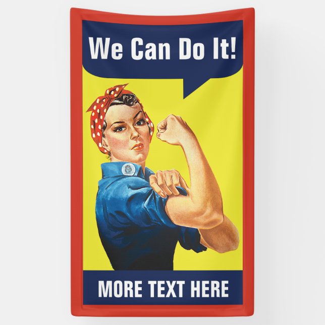 Rosie the Riveter with your custom text Banner (Vertical)