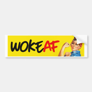 Rosie the Riveter - Woke AF - Feminist Bumper Stic Bumper Sticker