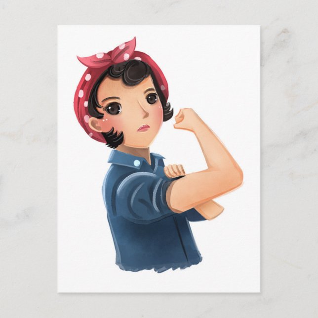 rosie the riveter women we can do it! WWII Postcard (Front)
