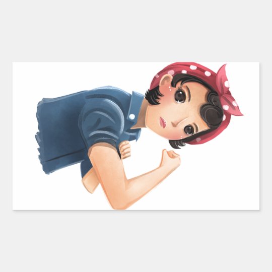 rosie the riveter women we can do it! WWII Rectangular Sticker