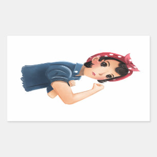 rosie the riveter women we can do it! WWII Rectangular Sticker
