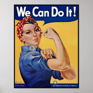 Rosie the Riveter WPA American Feminism Ads Pinup  Poster