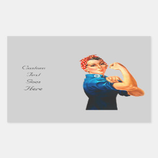Rosie The Riveter WWII Poster Rectangular Sticker