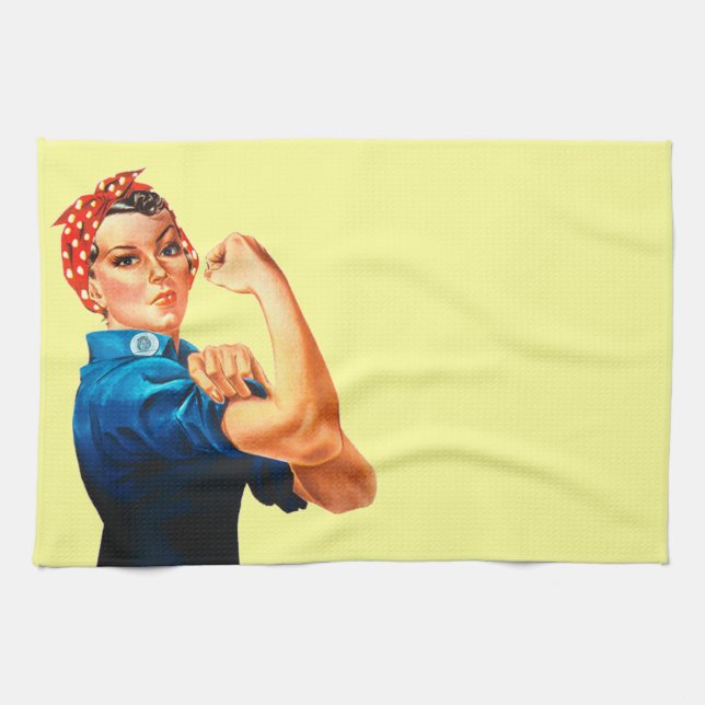 Rosie The Riveter WWII Poster Tea Towel (Horizontal)
