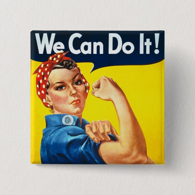 Rosie the Rivetter 15 Cm Square Badge (Front)