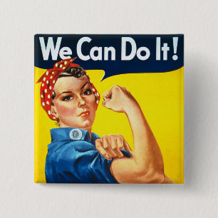 Rosie the Rivetter 15 Cm Square Badge