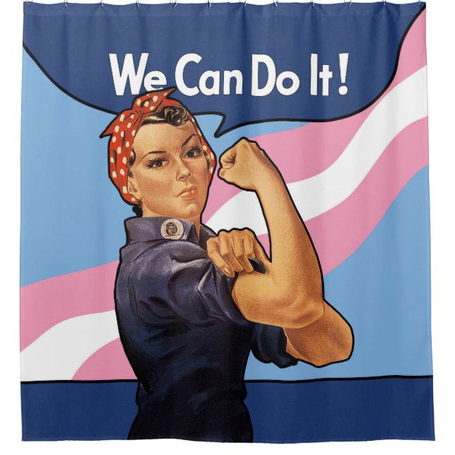 Rosie Transgender Pride Shower Curtain (Front)