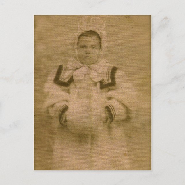 Rosie ZARFOS, ready for snow, circa 1895 Postcard (Front)