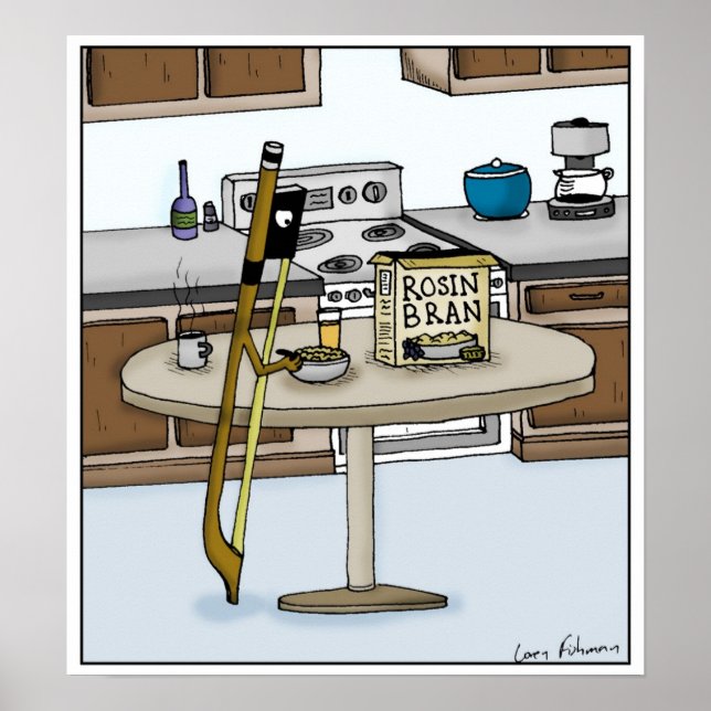 Rosin Bran String Instruments Bow Cartoon Poster (Front)