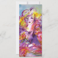 ROSINA / LADY WITH ROSE AND PARROT Pink Blue