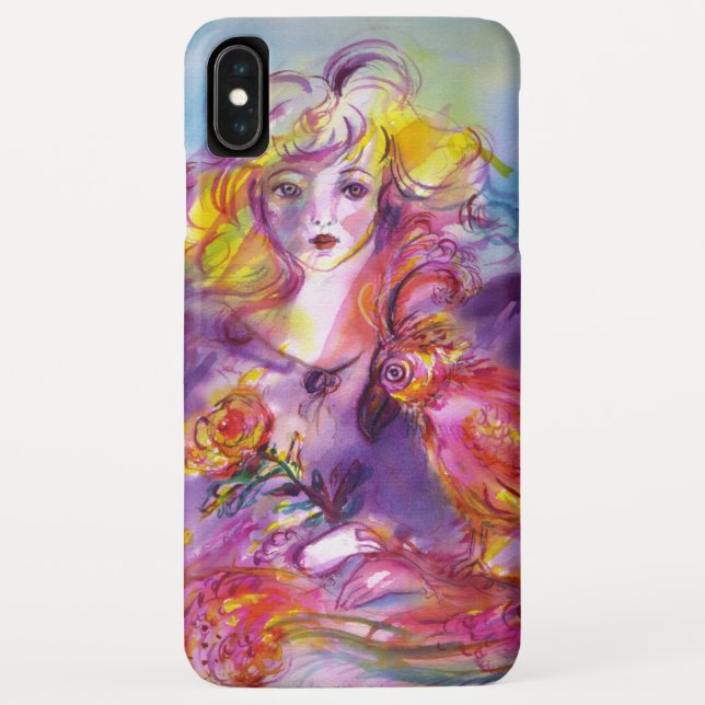 ROSINA /Young Girl with Rose and Parrot Case-Mate iPhone Case (Back)