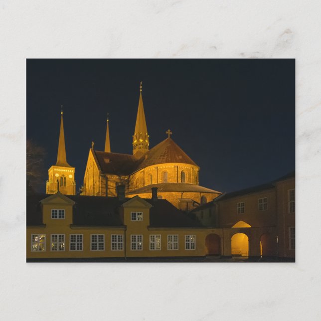 Roskilde Dome by night Postcard (Front)
