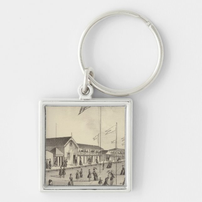 Ross Bathing Houses, Ocean Grove, NJ Key Ring (Front)