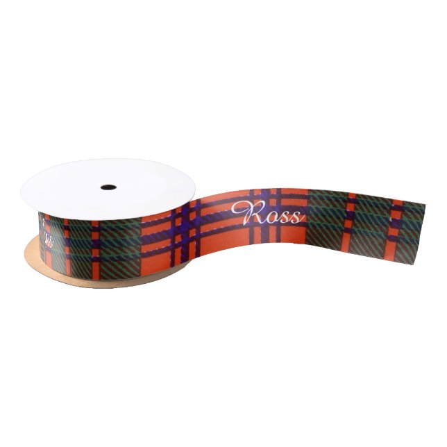 Ross clan Plaid Scottish tartan Satin Ribbon (Spool)