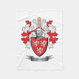 Ross Family Crest Coat of Arms Fleece Blanket