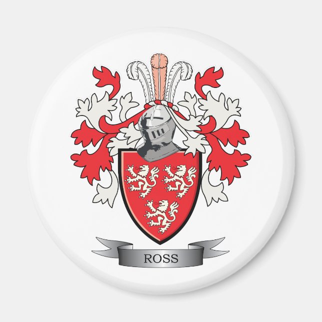 Ross Family Crest Coat of Arms Magnet (Front)