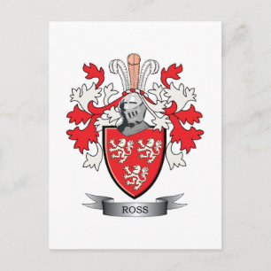 Ross Family Crest Coat of Arms Postcard