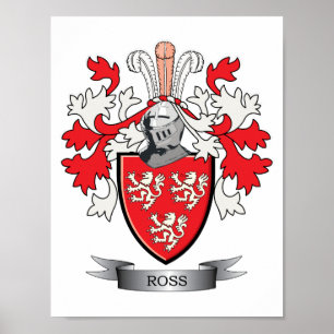 Ross Family Crest Coat of Arms Poster
