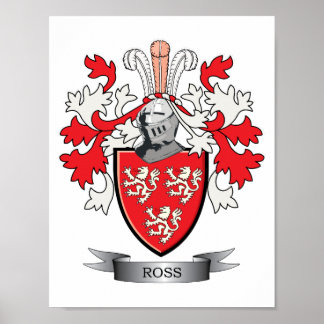 Ross Family Crest Coat of Arms Poster