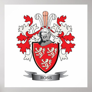 Ross Family Crest Coat of Arms Poster