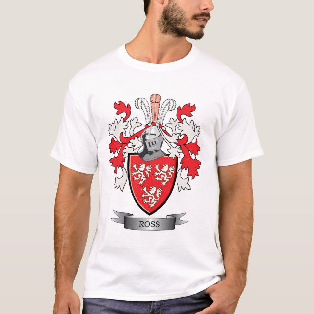 Ross Family Crest Coat of Arms T-Shirt (Front)